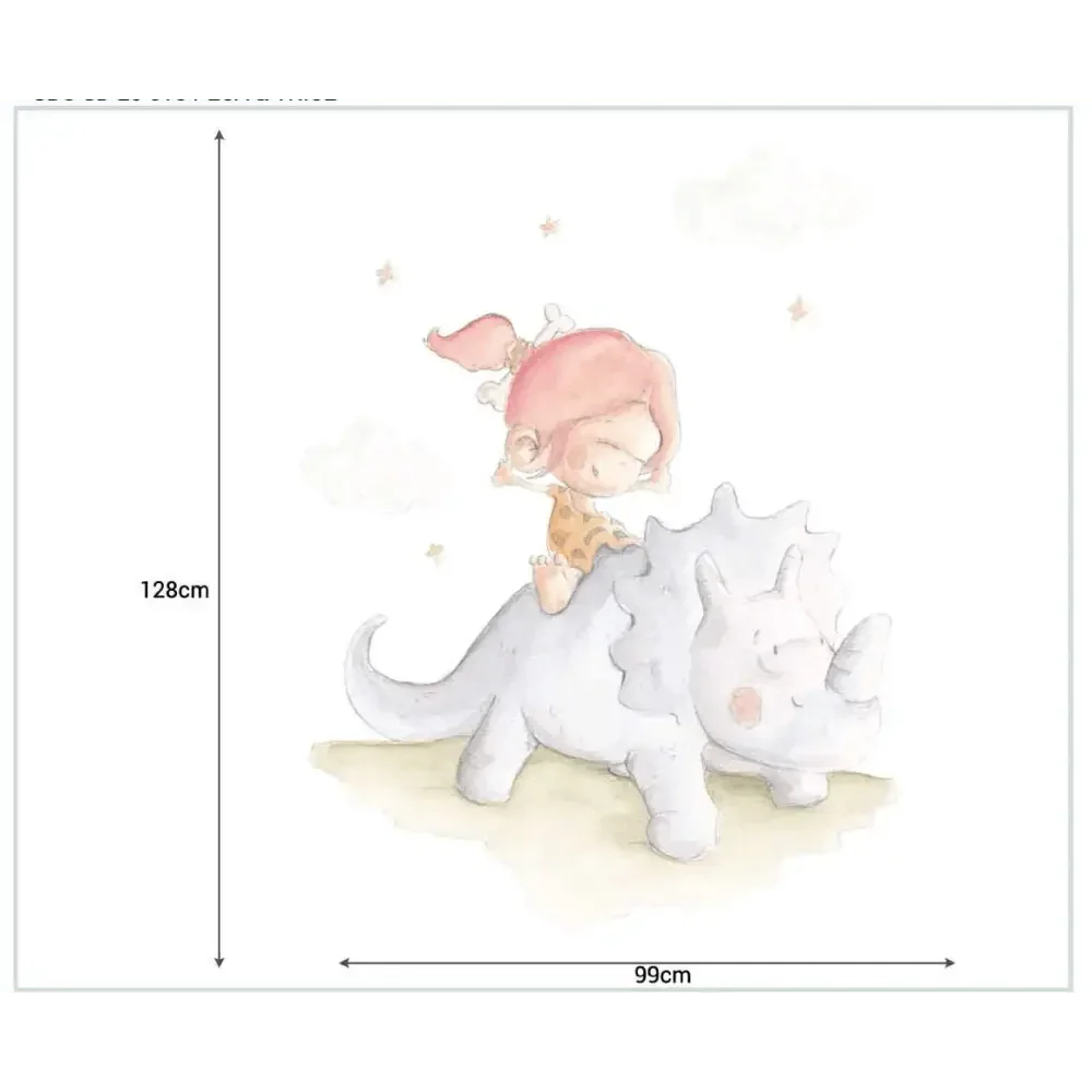 vinilo decorativo infantil dinosaurio peca & trice pintado a mano
