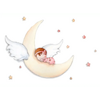Vinilo decorativo infantil durmiendo en la luna | Para niños