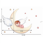 Vinilo decorativo infantil durmiendo en la luna | Para niños
