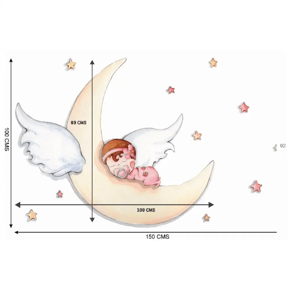 Vinilo decorativo infantil durmiendo en la luna | Para niños