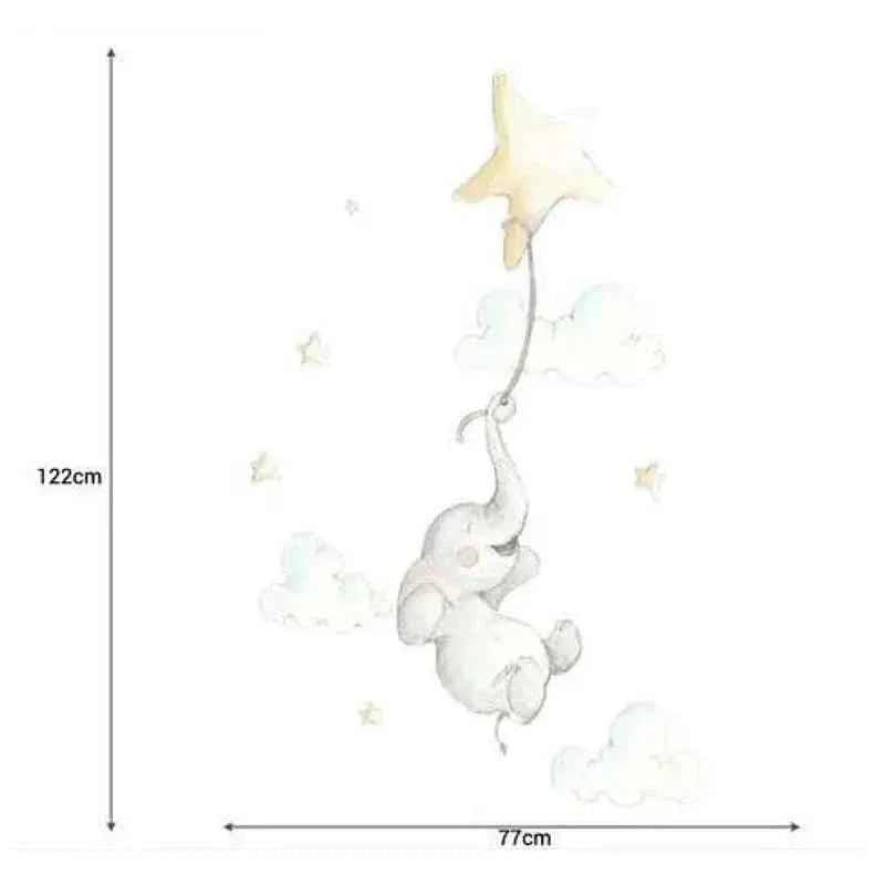 Vinilo infantil elefantito feliz | Decorativo a mano