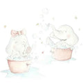 Vinilo decorativo infantil elefantitos al baño para decorar