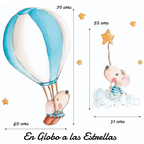 Vinilo infantil decorativo con estrellas y globos | A mano