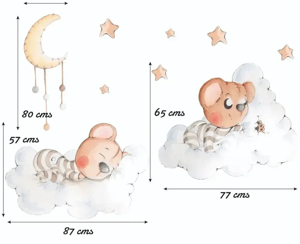 Vinilo decorativo infantil entre nubes | Sueños de ciguena