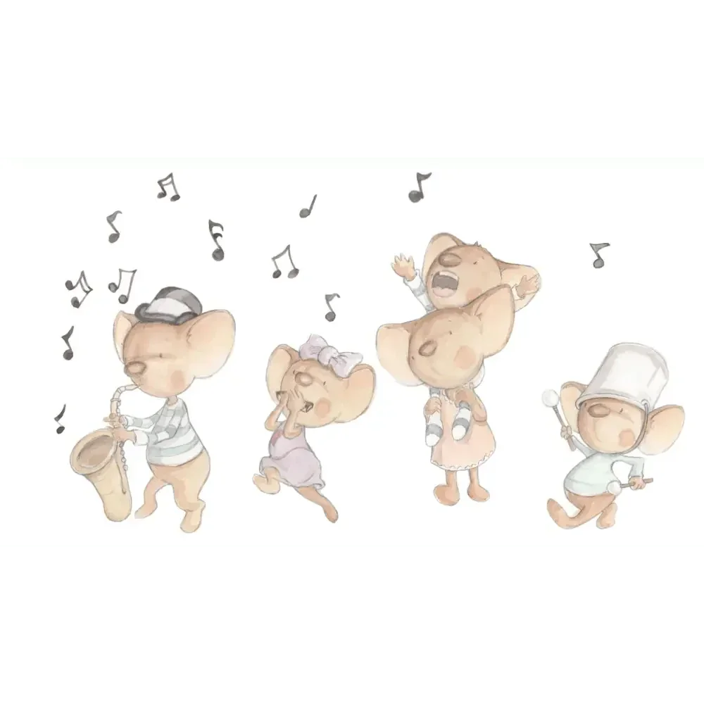 Children's decorative vinyl mouse family | Hand-painted