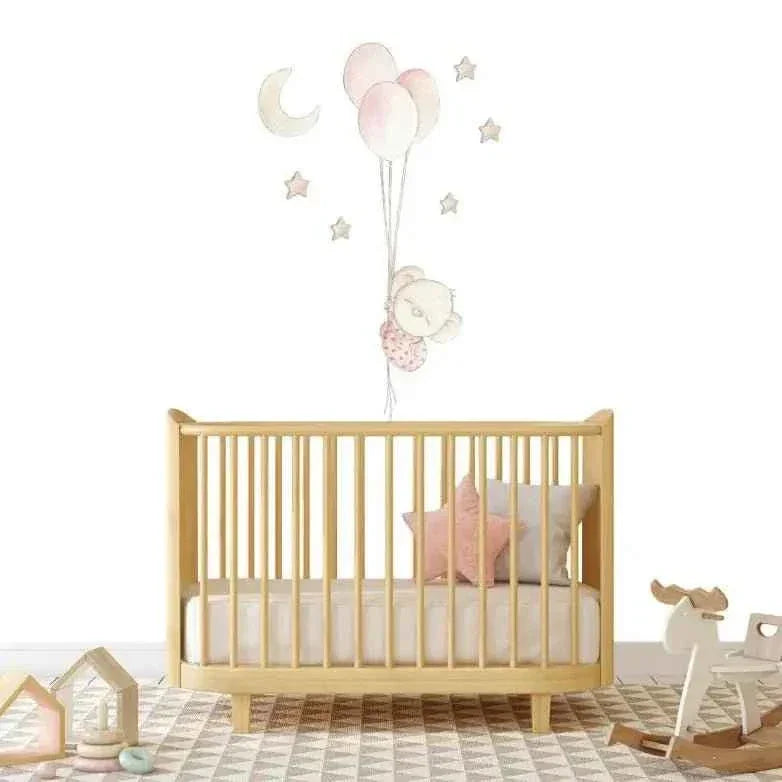Vinilo decorativo infantil con globos bebé balloon girl