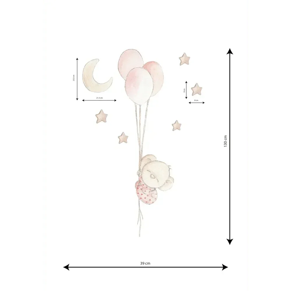 Decorative vinyl for children with baby balloon girl balloons