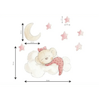 Vinilo decorativo infantil en la nube con dibujos a mano