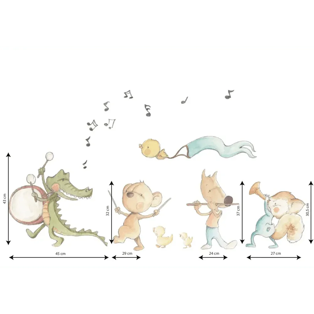 Vinilo decorativo infantil musical band 02 | diseñado a mano