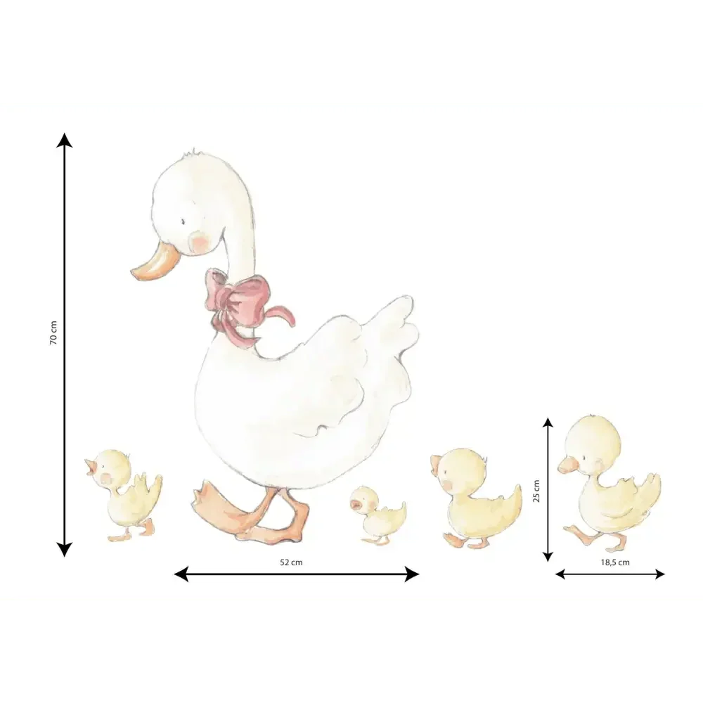 Vinilo decorativo infantil patitos | pintados a mano