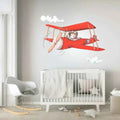 Autocolante decorativo infantil em vinil do Pepo, o Aviador | Exclusivo
