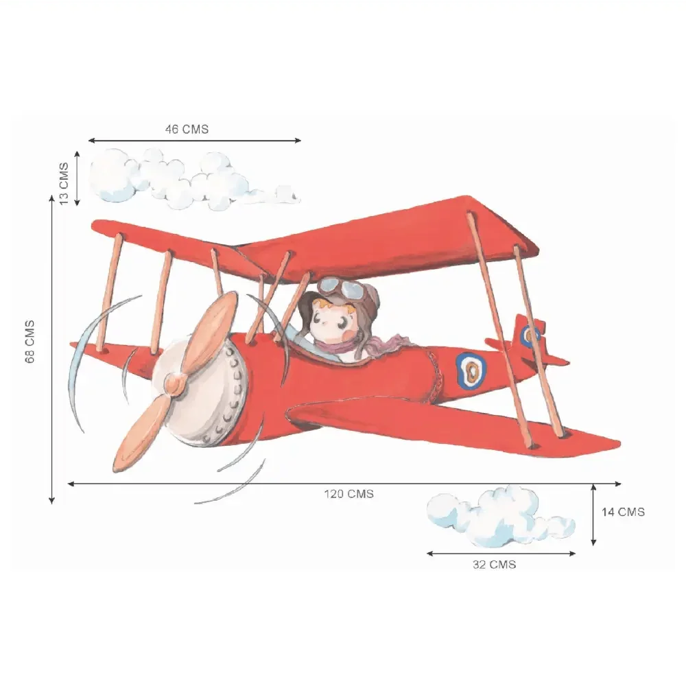 Autocolante decorativo infantil em vinil do Pepo, o Aviador | Exclusivo
