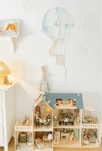 Vinilo decorativo infantil con diseño conejo en globo para niños