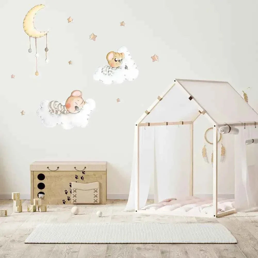 Vinilo decorativo infantil soñando entre nubes para niños