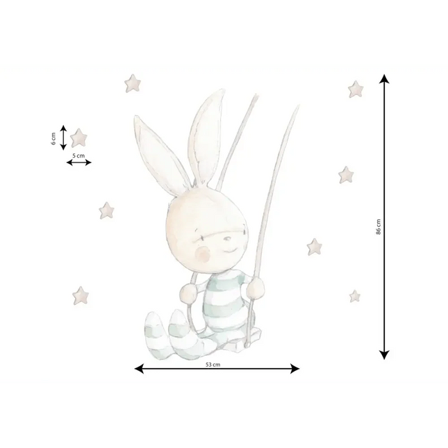 Vinilo Decorativo Infantil SWING RABBITViniloArts & Entertainment > Hobbies & Creative Arts > Arts & Crafts > Art & Crafting Materials > Embellishments & Trims > Decorative Stickers