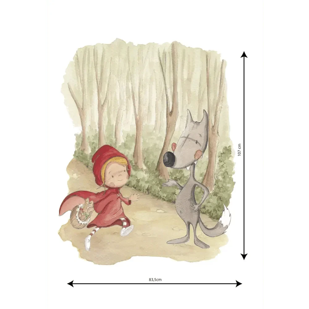 Children's decorative vinyl with The Wolf drawings | Hand-painted