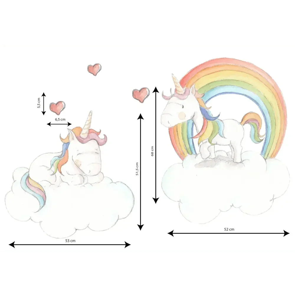 Vinilo decorativo infantil Twin Unicorn | Para niños