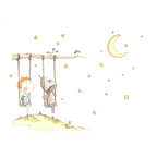 Children's decorative vinyl with a swing, a world