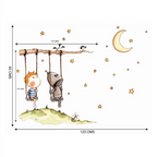 Children's decorative vinyl with a swing, a world