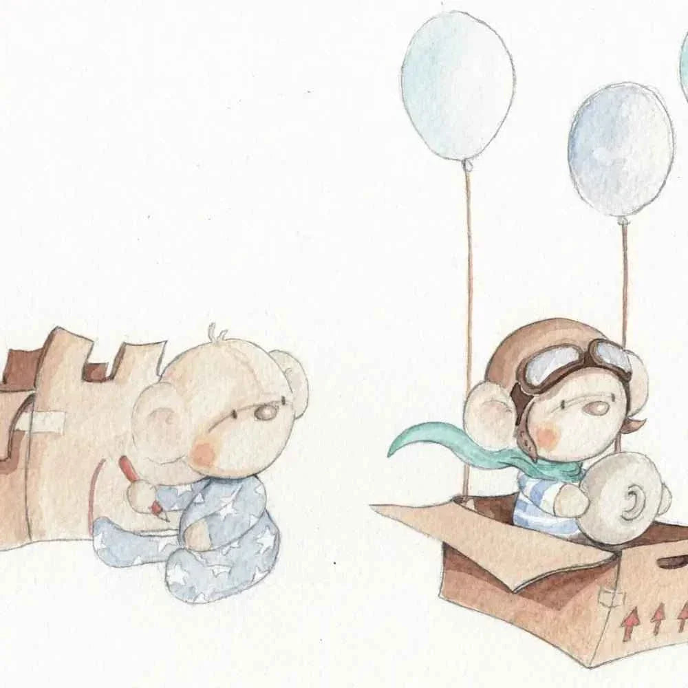 Vinilo decorativo infantil | dibujos pintados a mano