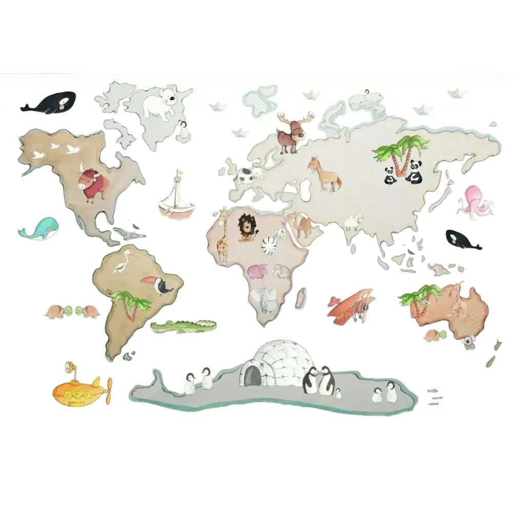 Children's decorative vinyl world map | 180x120cm