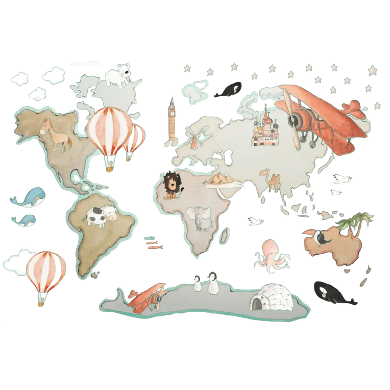 Vinilo Decorativo Infantil World Map XL GLOBOS 220x180cmViniloArts & Entertainment > Hobbies & Creative Arts > Arts & Crafts > Art & Crafting Materials > Embellishments & Trims > Decorative Stickers