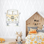 Vinilo decorativo pintado a mano amarillo 95x95cm | infantil