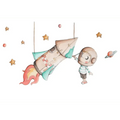 Children's vinyl with a paper rocket design for decoration