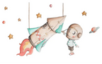 Children's vinyl with a paper rocket design for decoration