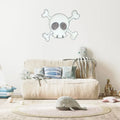 Vinil infantil com caveira pequena, 80x94cm | vinil fosco