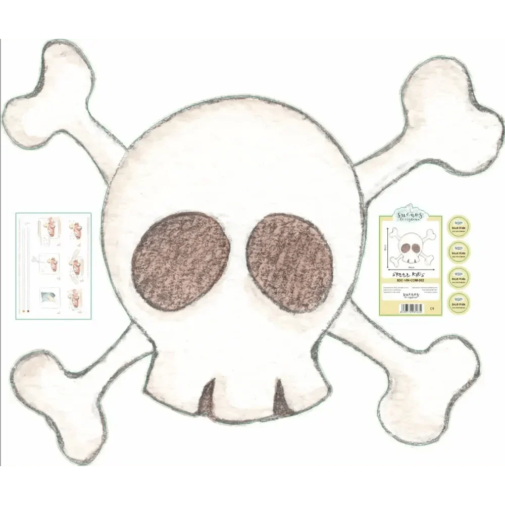 vinilo infantil small skull 80x94cm | vinílico mate