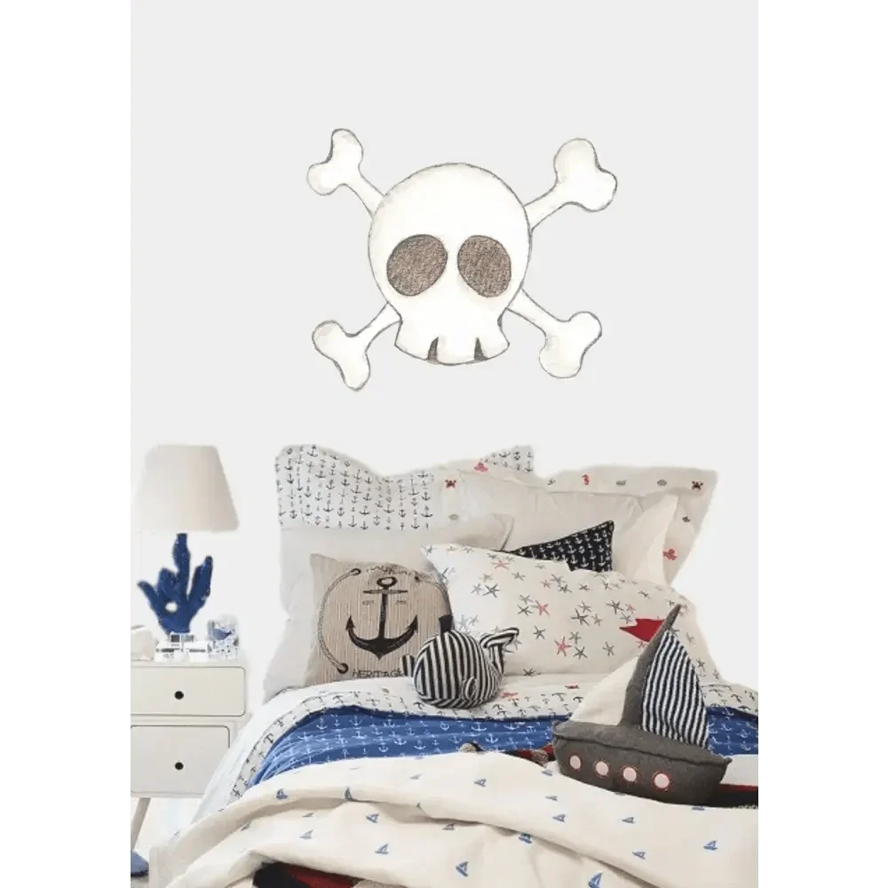 Vinil infantil com caveira pequena, 80x94cm | vinil fosco