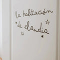 Personalized vinyl for children's room with a phrase