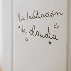 Personalized vinyl for children's room with a phrase