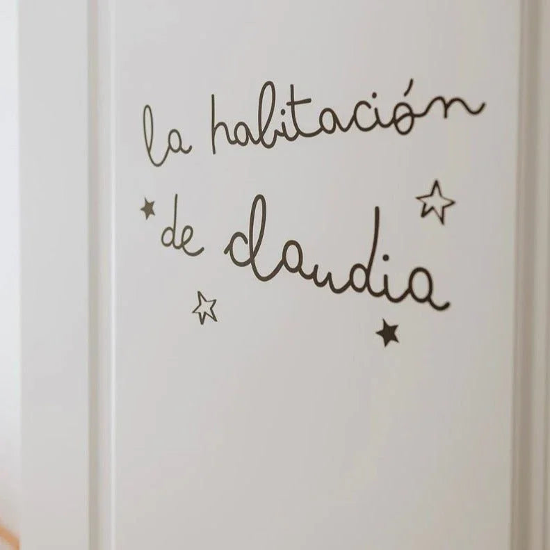 Personalized vinyl for children's room with a phrase
