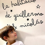 Personalized vinyl for children's room with a phrase
