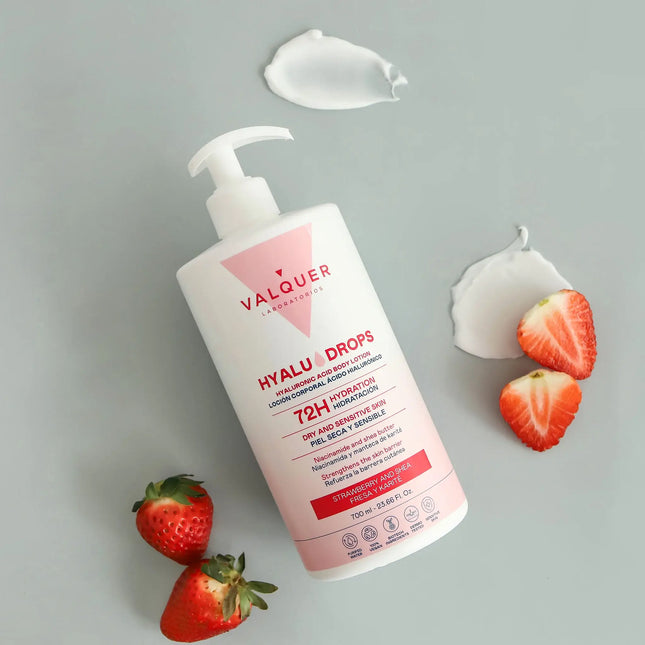 Loción corporal fresa y karité hidratación duradera 72h