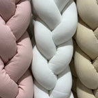 Muslin Crib Bumper Braid, 180cm, Beige | For Babies and Cribs