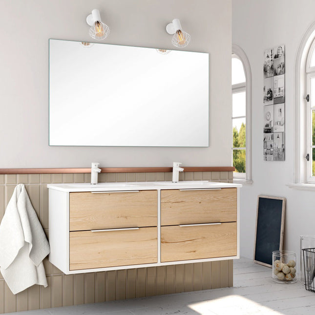 Mueble de baño completo 120 cm blanco con 4 cajones | 3_BP