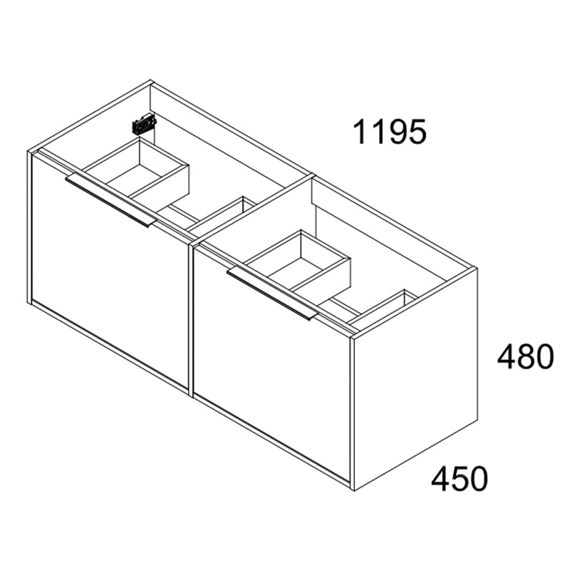 Mueble de baño con lavabo 120 cm blanco con dos cajones | 3_BP