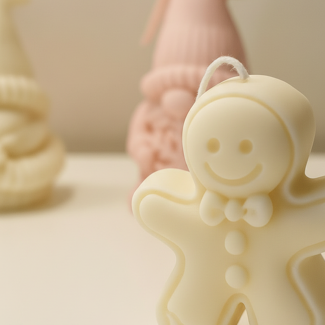 Vela decorativa de jengibre para mesa navideña | natural