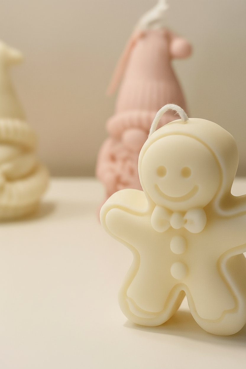 Vela decorativa de jengibre para mesa navideña | natural