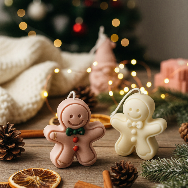 Vela decorativa de jengibre para mesa navideña | natural