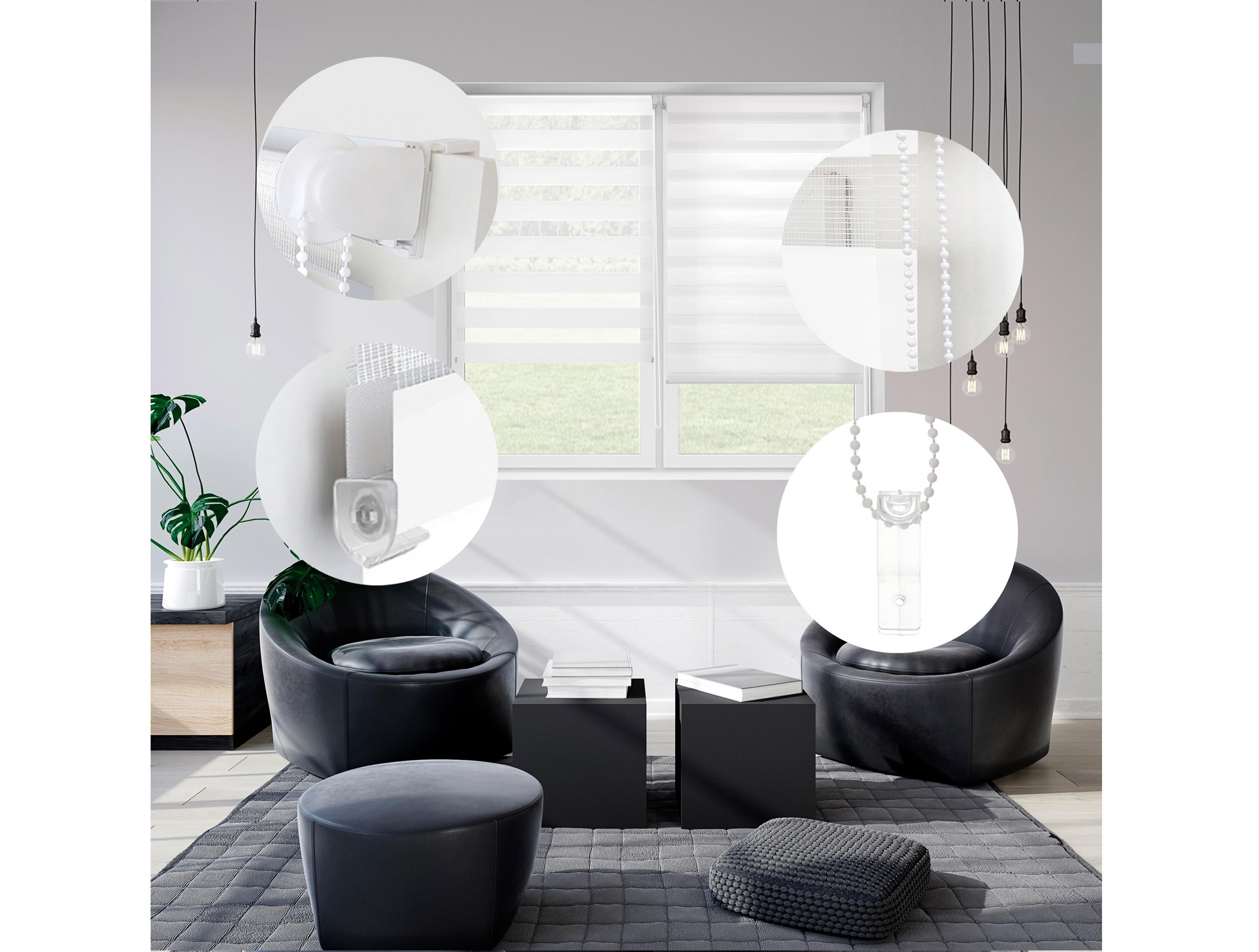 Estor enrollable crema 47x180 control de luz y privacidad