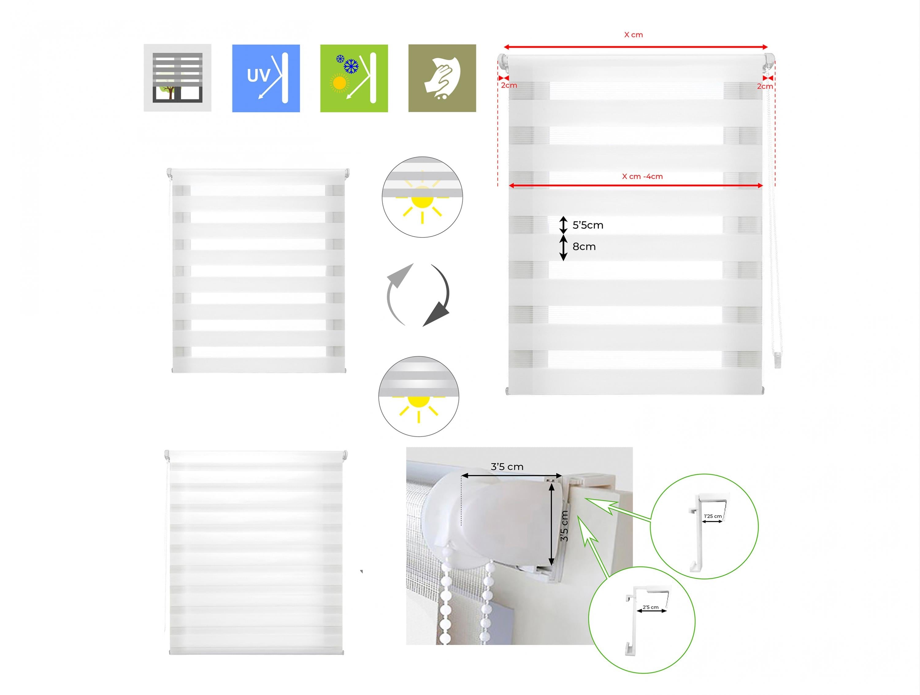 Estor enrollable gris 52x180 para dormitorios y privacidad