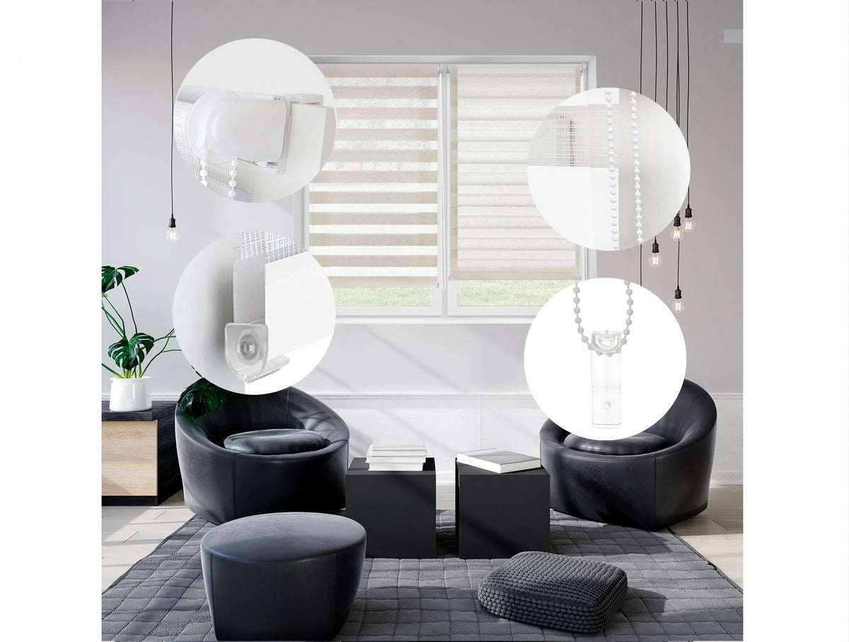 Raw roller blind 62x180 night and day UV protection
