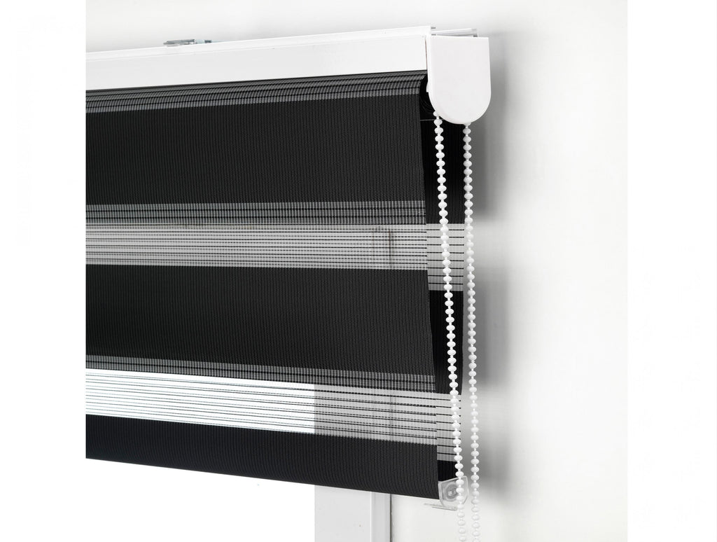 Estor enrollable 100x250 negro control de luz y privacidad