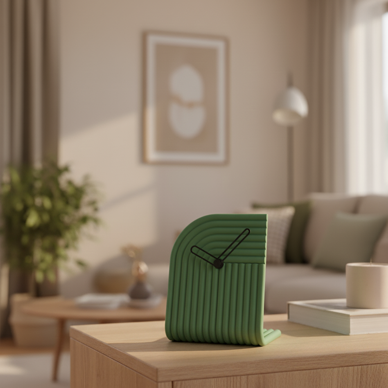 Reloj de Mesa Curvo con Textura 3D | Reloj Minimalista para Escritorio u Oficina | Varios ColoresRelojHome & Garden > Decor > Clocks