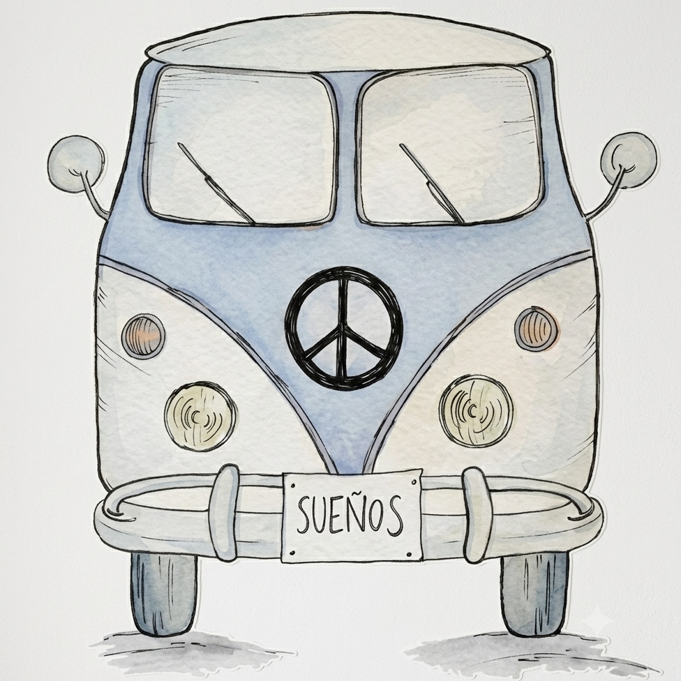 Blue VAN children's decorative vinyl 95x95 cm to decorate