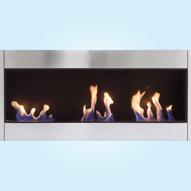 Biochimenea mural Panorámica en acero inoxidable con 3 quemadoresBiochimeneas